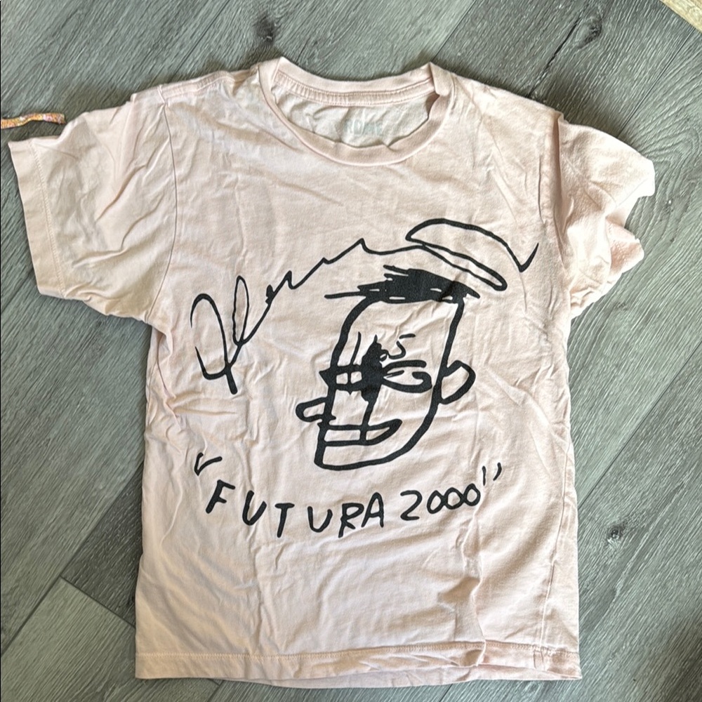 Pink and Black Short Sleeve Tee with Artistic Design